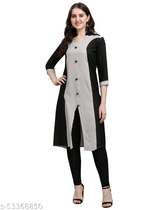 A Line Black Common Color Kurti 